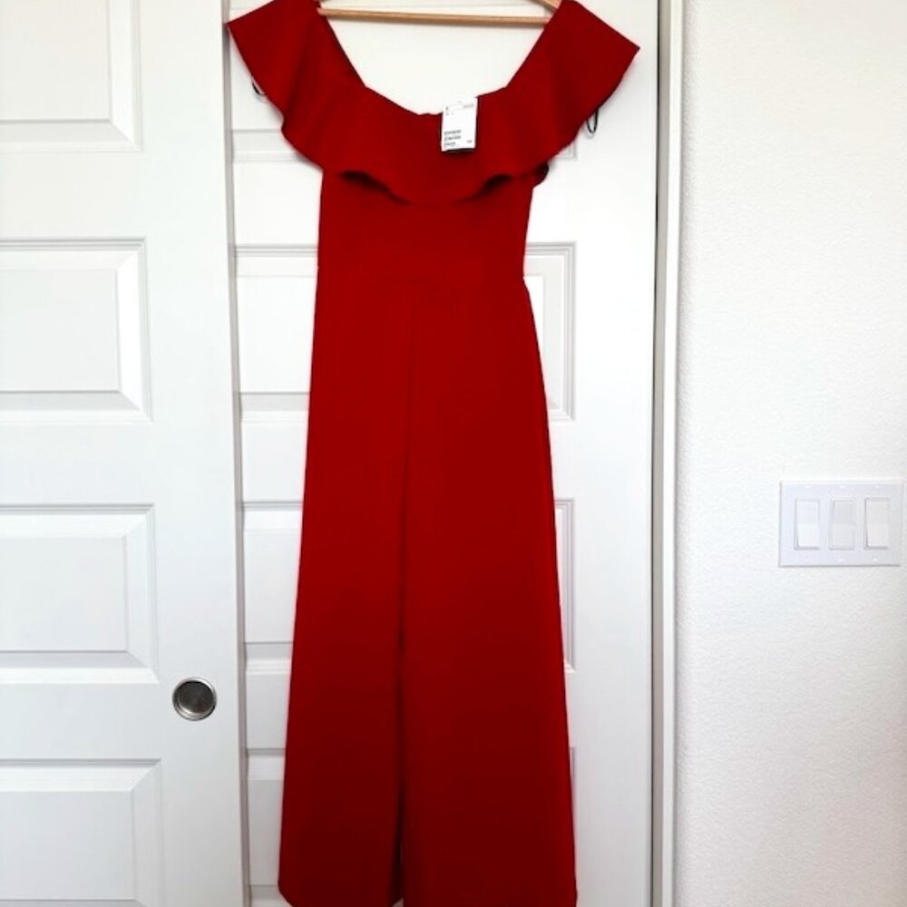 Off the Shoulder Wide Leg Jumpsuit